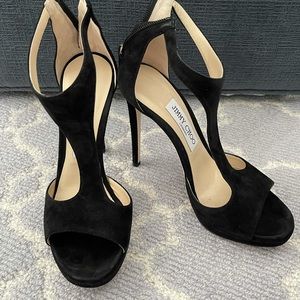 SOLD Jimmy Choo Lana Black T-Strap Heels sz 37
